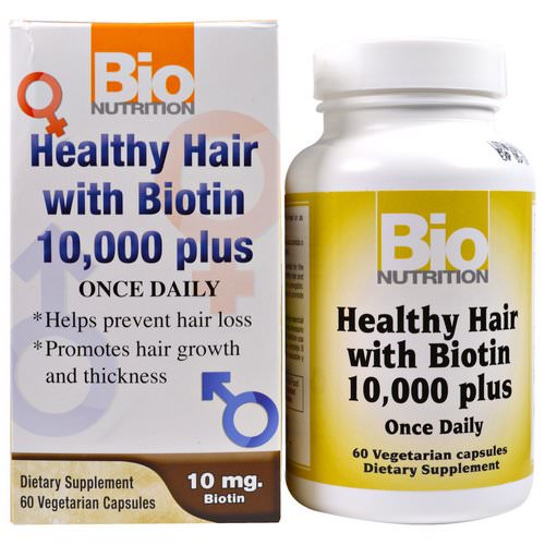 Bio Nutrition, Healthy Hair with Biotin 10,000 Plus, 60 Veggie Caps فوائد