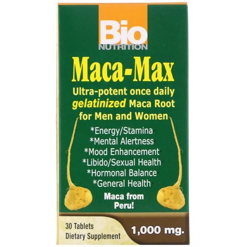 Bio Nutrition, Maca Max, 1,000 mg, 30 Tablets فوائد