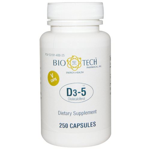 Bio Tech Pharmacal, D3-5 Cholecalciferol, 250 Veggie Caps فوائد