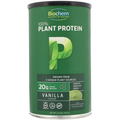 Biochem, 100% Plant Protein, Vanilla Flavor, 12.4 oz (352 g) فوائد
