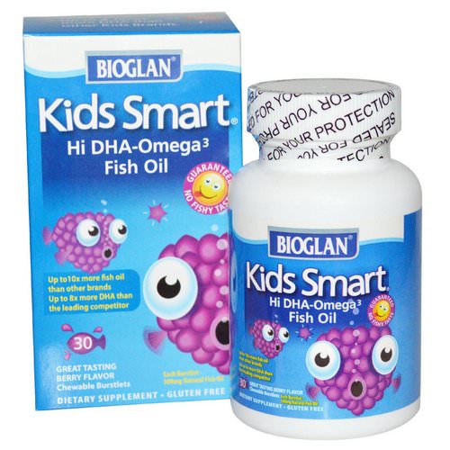 Bioglan, Kids Smart, Hi DHA-Omega 3 Fish Oil, Berry Flavor, 30 Chewable Burstlets فوائد