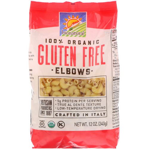 Bionaturae, 100% Organic Gluten Free Elbows, 12 oz (340 g) فوائد