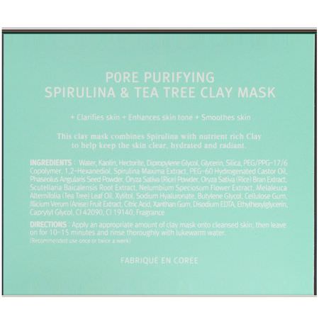 Biorace, Pore Purifying, Spirulina & Tea Tree Clay Mask, 3.88 oz (110 g):أقنعة العيب, حب الشباب