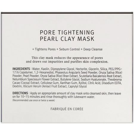 Biorace, Pore Tightening, Pearl Clay Mask, 3.88 oz (110 g):أقنعة العيب, حب الشباب