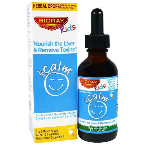 Bioray, NDF Calm, Nourish the Liver & Remove Toxins, Kids, Vanilla Flavor, 2 fl oz (60 ml) فوائد
