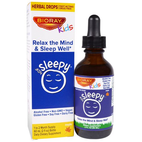 Bioray, NDF Sleep, Relax The Mind & Sleep Well, Kids, Maple Flavor, 2 fl oz (60 ml) فوائد