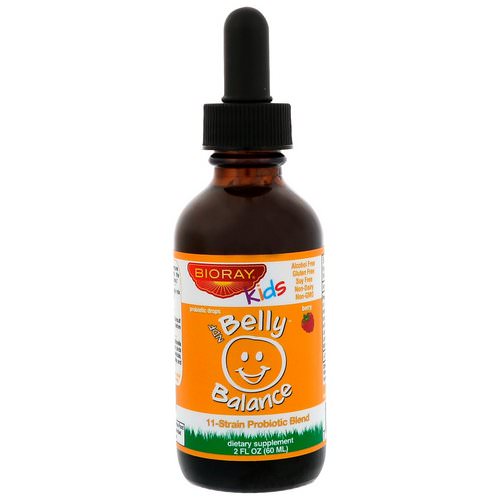 Bioray, Kids, NDF Belly Balance, 11-Strain Probiotic Blend, Berry Flavor, 2 fl oz (60ml) فوائد