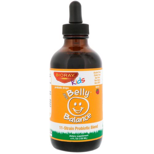 Bioray, Kids, NDF Belly Balance, 11-Strain Probiotic Blend, Berry Flavor, 4 fl oz (120ml) فوائد
