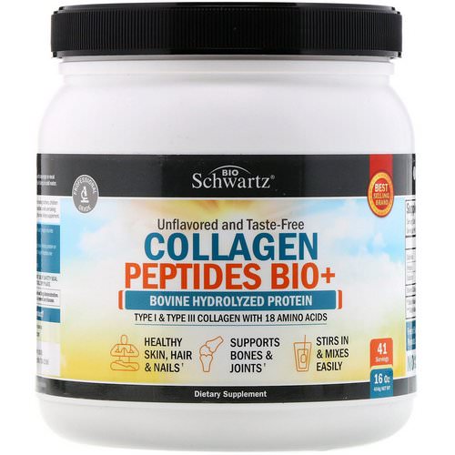 BioSchwartz, Collagen Peptides Bio+, Unflavored, 16 oz (454 g) فوائد