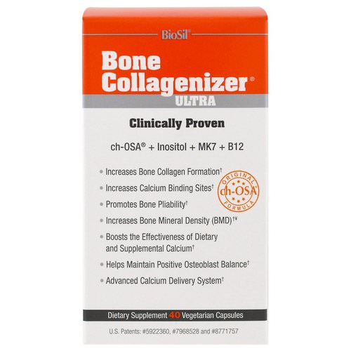 BioSil by Natural Factors, Bone Collagenizer Ultra, 40 Vegetarian Capsules فوائد