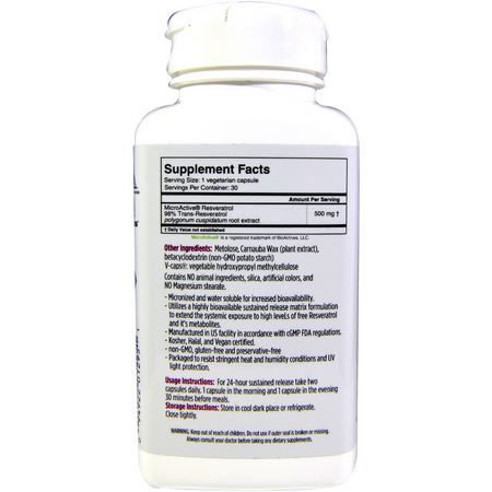 Biotivia, TransmaxTR, Trans-Resveratrol, 500 mg, 60 Capsules:ريسفيراتر,ل, مضادات الأكسدة