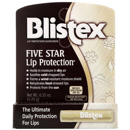 Blistex, Five Star Lip Protection, SPF 30, .15 oz (4.25 g):SPF, مرهم الشفة