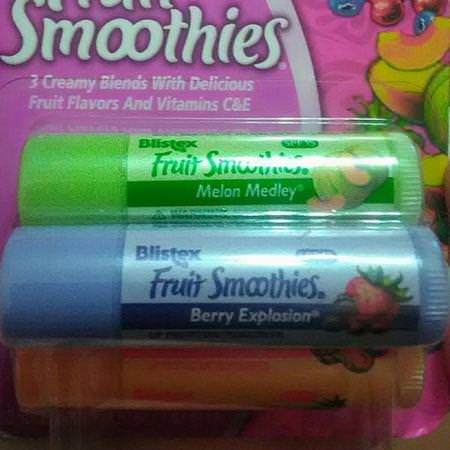 Blistex, Lip Protectant/Sunscreen, SPF 15, Fruit Smoothies, 3 Sticks, .10 oz (2.83 g) Each