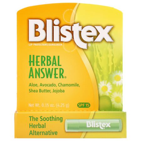 Blistex, Lip Protectant/Sunscreen, SPF 15, Herbal Answer, 0.15 oz (4.25 g):SPF, مرهم الشفة