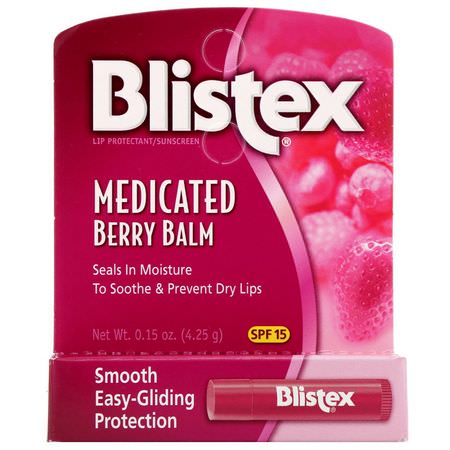 Blistex, Lip Protectant/Sunscreen, SPF 15, Medicated Berry Balm, .15 oz (4.25 g):SPF, Medicated