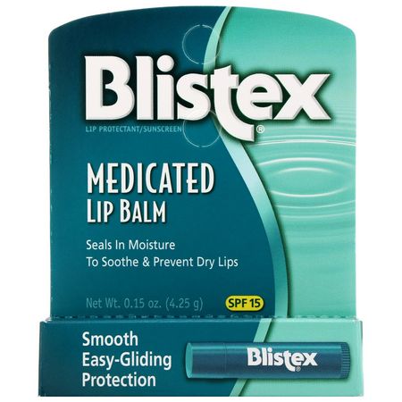 Blistex, Medicated Lip Balm, Lip Protectant/Sunscreen, SPF 15, .15 oz (4.25 g):SPF, Medicated