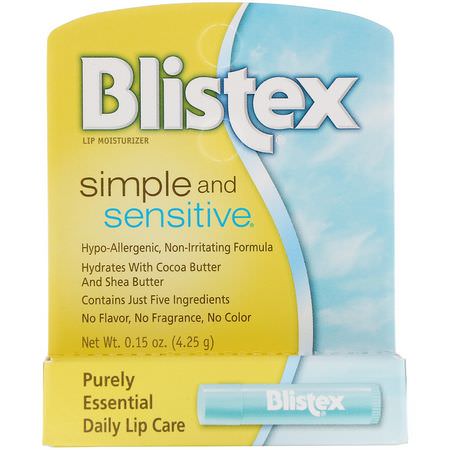Blistex, Simple and Sensitive, Lip Moisturizer, 0.15 oz (4.25 g):مرطب الشفاه, العناية بالشفاه