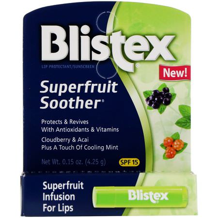 Blistex, Superfruit Soother, Lip Protectant/Sunscreen, SPF 15, 0.15 oz (4.25 g):SPF, مرهم الشفة