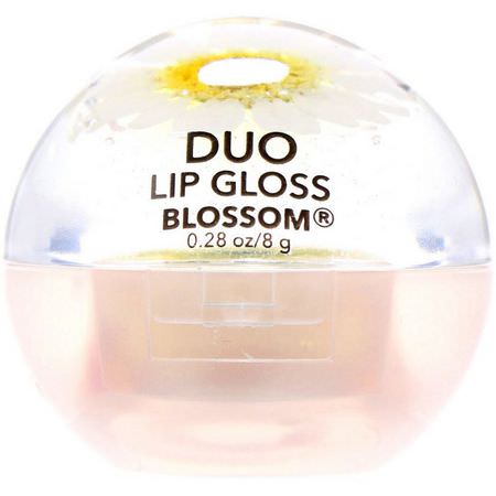 Blossom, Duo Lip Gloss, White Flower, 0.28 oz (8 g):Lip Gloss, شفاه