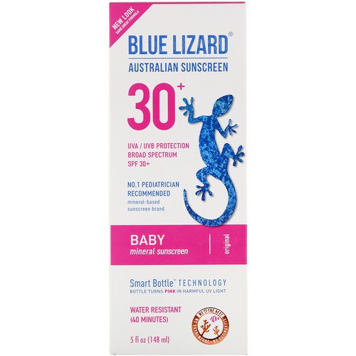 Blue Lizard Australian Sunscreen, Baby, Mineral Sunscreen, SPF 30+, 5 fl oz (148 ml) فوائد