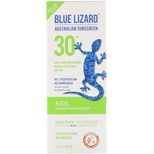 Blue Lizard Australian Sunscreen, Kids, Mineral-Based Sunscreen, SPF 30+, 5 fl oz (148 ml) فوائد