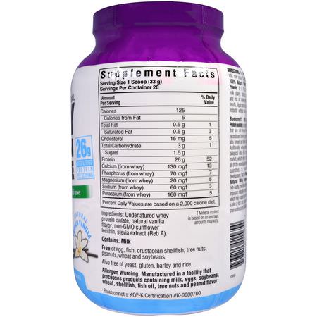 Bluebonnet Nutrition, 100% Natural Whey Protein Isolate, Natural French Vanilla, 2 lbs (924 g):بر,تين مصل اللبن, التغذية الرياضية