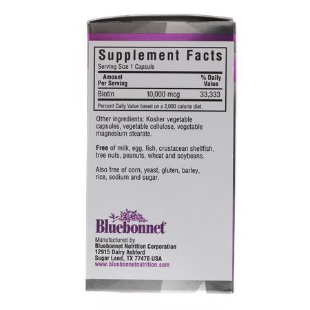 Bluebonnet Nutrition Biotin - البي,تين, الأظافر, الجلد, الشعر