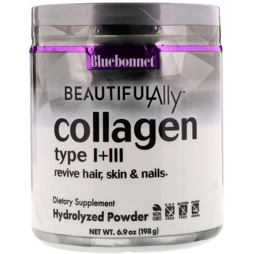 Bluebonnet Nutrition, Beautiful Ally, Collagen Type I + III, 6.9 oz (198 g) فوائد