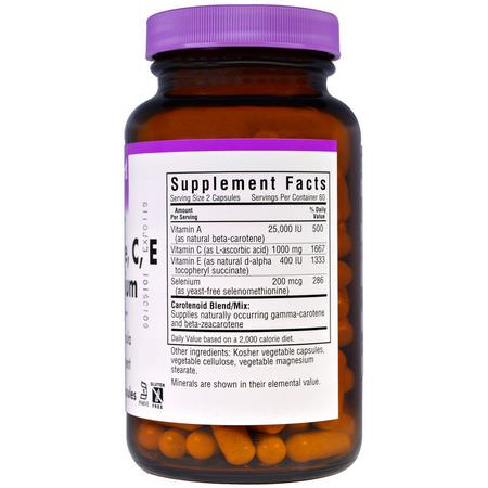 Bluebonnet Nutrition, Beta Carotene, C, E Plus Selenium, 120 Veggie Caps:مضادات الأكسدة, بيتا كار,تين