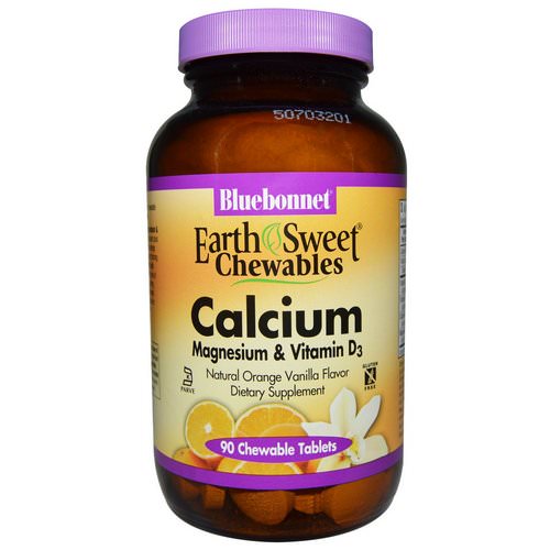 Bluebonnet Nutrition, Calcium, Magnesium & Vitamin D3, Orange Vanilla, 90 Chewable Tablets فوائد
