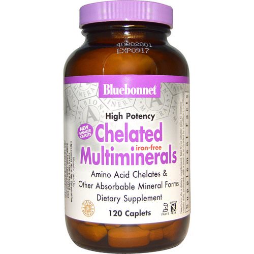 Bluebonnet Nutrition, Chelated Multiminerals, Iron Free, 120 Caplets فوائد