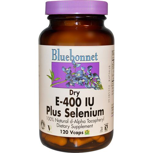 Bluebonnet Nutrition, Dry E-400 IU, Plus Selenium, 120 Vcaps فوائد