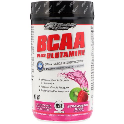 Bluebonnet Nutrition, Extreme Edge BCAA Plus Glutamine, Strawberry Kiwi Flavor, 13.23 oz (375 g) فوائد