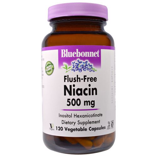 Bluebonnet Nutrition, Flush-Free Niacin, 500 mg, 120 Veggie Caps فوائد