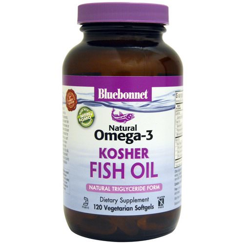 Bluebonnet Nutrition, Kosher Fish Oil, Natural Omega-3, 120 Veggie Softgels فوائد