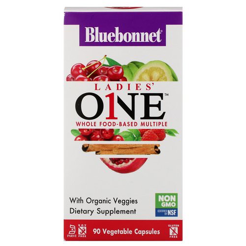 Bluebonnet Nutrition, Ladies' ONE, Whole Food-Based Multiple, 90 Vegetable Capsules فوائد