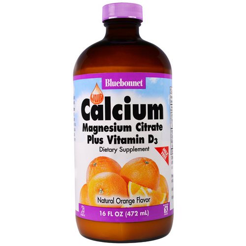 Bluebonnet Nutrition, Liquid Calcium Magnesium Citrate Plus Vitamin D3, Natural Orange Flavor, 16 fl oz (472 ml) فوائد