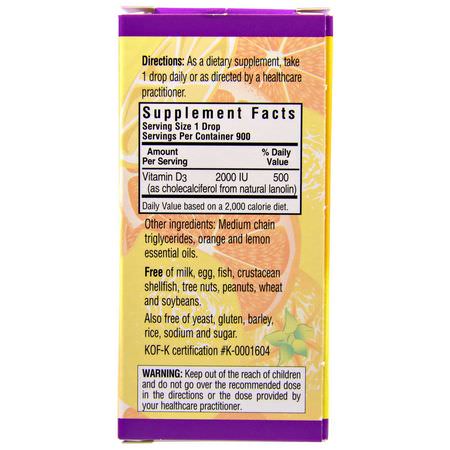 Bluebonnet Nutrition, Liquid Vitamin D3 Drops, Natural Citrus Flavor, 2,000 IU, 1 fl oz (30 ml):D3 Cholecalciferol, فيتامين D