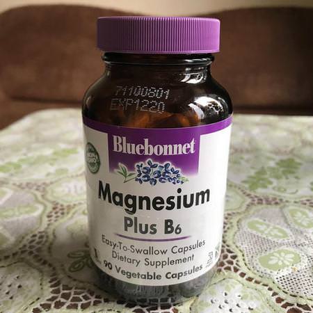 Bluebonnet Nutrition, Magnesium Plus B6, 90 Vegetable Capsules