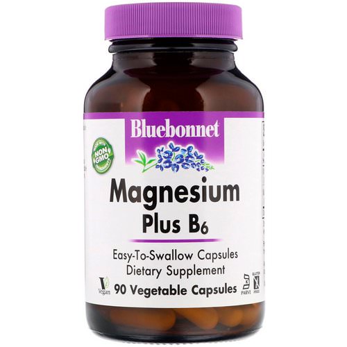Bluebonnet Nutrition, Magnesium Plus B6, 90 Vegetable Capsules فوائد