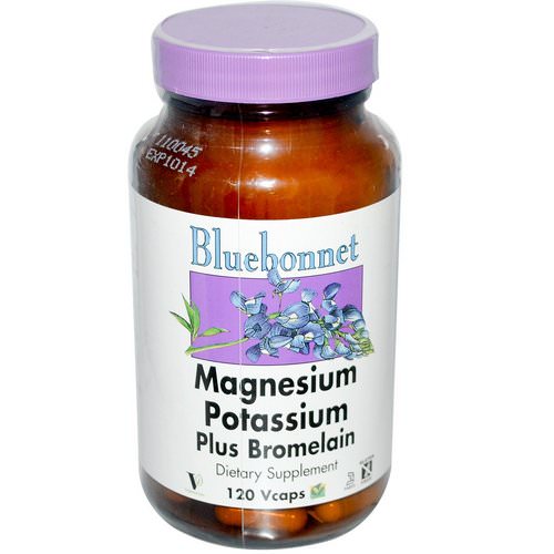 Bluebonnet Nutrition, Magnesium Potassium Plus Bromelain, 120 Vcaps فوائد
