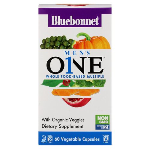 Bluebonnet Nutrition, Men's ONE, Whole Food-Based Multiple, 60 Vegetable Capsules فوائد
