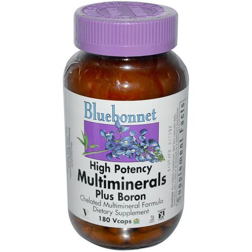 Bluebonnet Nutrition, Multiminerals, Plus Boron, 180 Vcaps فوائد