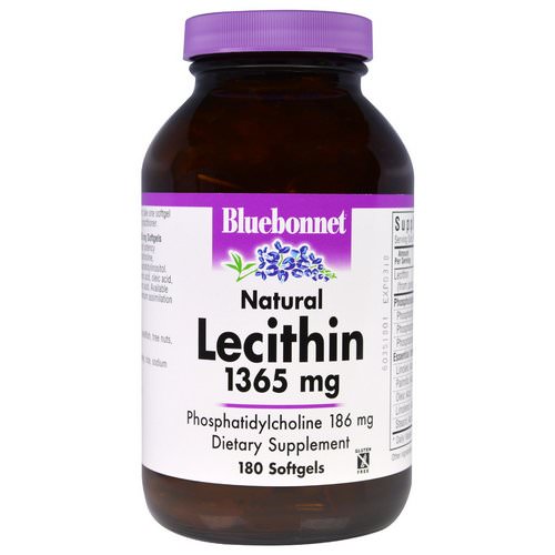 Bluebonnet Nutrition, Natural Lecithin, 1365 mg, 180 Softgels فوائد
