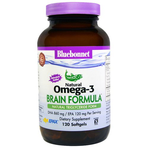 Bluebonnet Nutrition, Natural Omega-3, Brain Formula, 120 Softgels فوائد