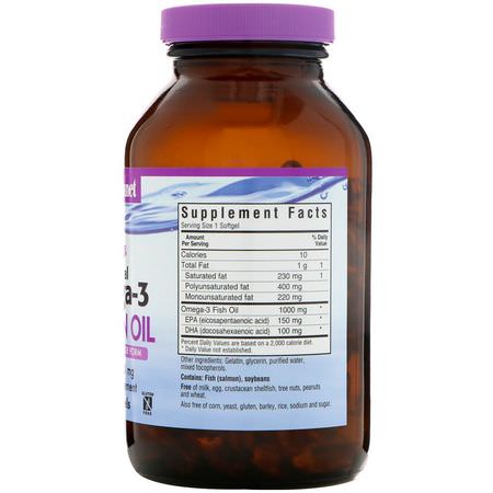Bluebonnet Nutrition, Natural Omega-3 Salmon Oil, 1,000 mg, 180 Softgels:زيت السلم,ن, Omega EPA DHA