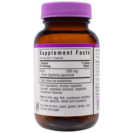 Bluebonnet Nutrition, Rutin, 500 mg, 50 Veggie Caps:Rutin, مضادات الأكسدة