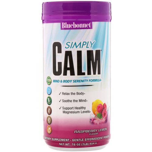 Bluebonnet Nutrition, Simply Calm Powder, Raspberry Lemon Flavor, 16 oz (454 g) فوائد