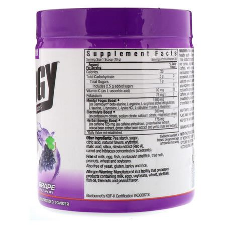 Bluebonnet Nutrition, Simply Energy, Grape Flavor, 10.58 oz (300 g):الطاقة, المكملات الغذائية