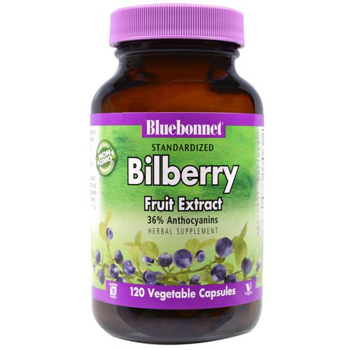 Bluebonnet Nutrition, Standardized Bilberry Fruit Extract, 120 Veggie Caps فوائد
